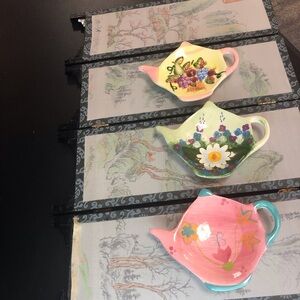 Handpainted, miniature, teapot, wall, decor, or trinket holders